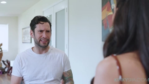 Busty Heather Vahn gets fucked during her massage by her employee at the Kinky spa - Heather Vahn