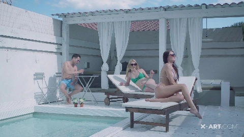 Kim Amaris Good Day For A Poolside Threesome - X-Art