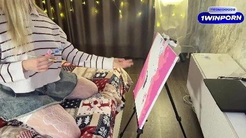 NO WHITE PAINT¿ NO PROBLEM, COLOR YOUR PICTURE WITH MY CUM - Arisha Mills