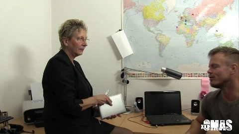 German Granny Pounded Hard In Office - Erna Bodo