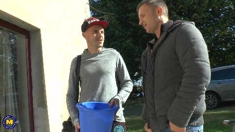 This squirting MILF takes it up the ass and up her pussy at once in a double penetration threesome with two workers at home! - Thérèse Dune