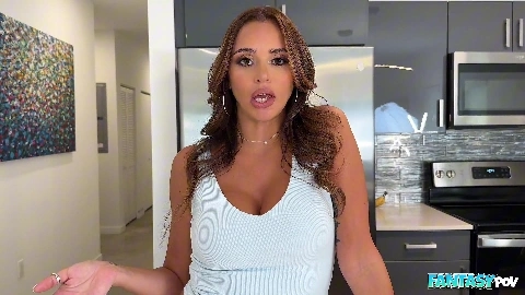 Stepmom Tries On New Lingerie For Stepson - Armani Black