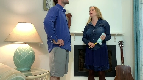 Stepson Fucks Stepmom Stuck In The Fireplace Instead Of Doing His Chores - Erin Electra