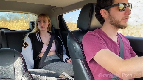 Teen caught masturbating in Uber & gives sloppy handjob blowjob 2 - Morgpie