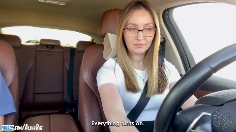 -More, more, I want deeper! Fucked stepmom in car after driving lessons - Sasha Paradise