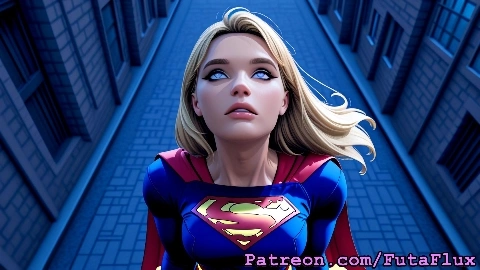 Futanari Supergirl Kara Zor-El Masturbating Cumshots SelfSucking