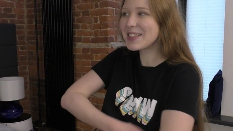 Gym with shy redhead teen ! Cum on little hairy pussy - Nick Whitehard