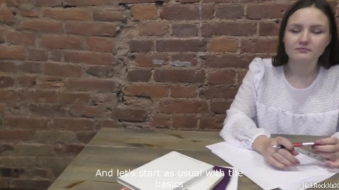 Shy classmate sucks teacher's big cock after class ! 18 y.o. - Nick Whitehard