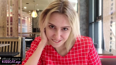 Public Agent Sex With Russian Teen in Mc'donalds Toilet & Cum on Tits - Kiss Cat