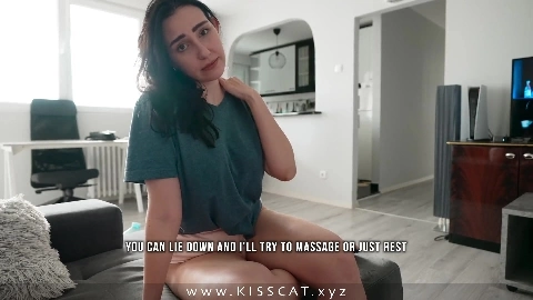 Why Step Son Fucks Stepmom Mouth？Stepmommy Risky Oral Creampie on Couch - Kiss Cat