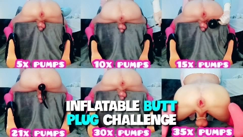 Inflatable butt plug challenge 35 pumps