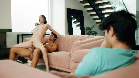 Sit down and watch me fuck your horny gf