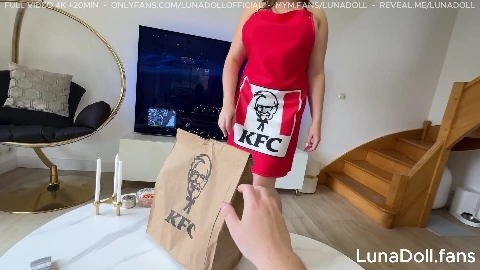 I offer him KFC if he fucks me hard ! - Luna Doll