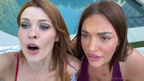 Outdoor Lesbian Fun With Alannasworldx & Elly Clutch - Alannasworldx & Elly Clutch's Lesbian Pool Tape