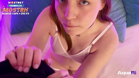 Slobbery blowjob from a girl in handcuffs - Aqua Ri