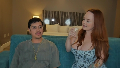 Red head busty sitting until she gets cum in her pussy - Summer