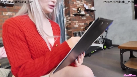 Beautiful Student Helps With the Test and Takes the Cum on Her Face - Leah Meow