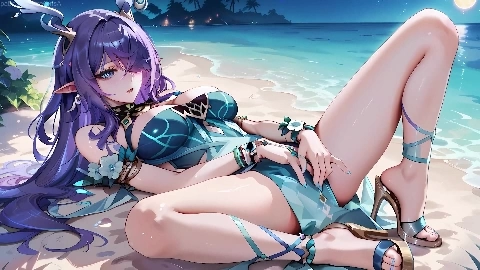 Lauma's carefree sex with you on a deserted tropical island - Genshin Impact
