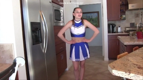 Blonde Cheerleader Aften Takes Hard Cock Anal In Neighbors Hot Tub