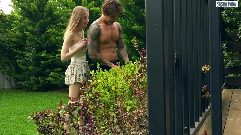 Sasha Paige Fucking My Hot Gardener on His Job