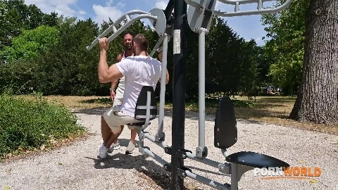 Playful Babe Is Out For A Stroll When She Comes Across Lorenzo And Deny Getting Their Workout In On The Park