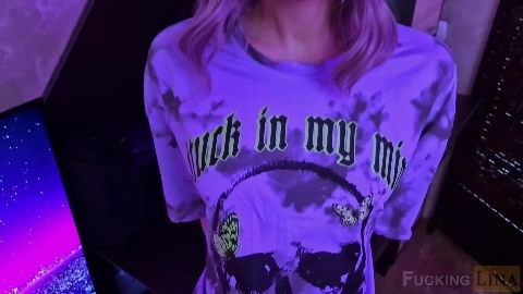 Cute gamer girl loves feeling cock in her hole - Fucking Lina