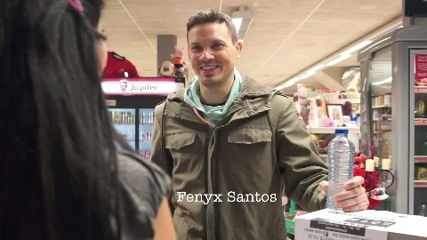 Trio in the supermarket with Mariska - Mariska, Dries Breyne, Fenyx Santos