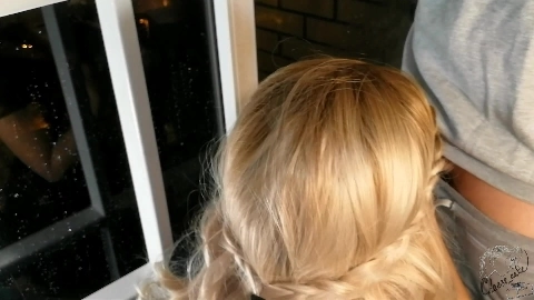 Hot Blonde Smokes on the Balcony and Sucks a Dirty Dick - Cheese Cake
