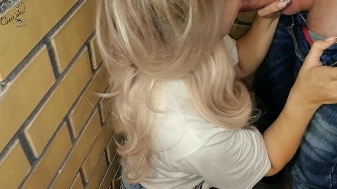 A Real Blond Girl Smokes, Sucks and Fucks in Public, at the Porch - Cheese Cake