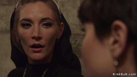 Lesbian nun whipping sinner sister