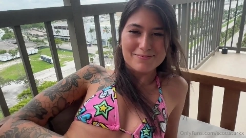 Public Balcony Sex With Horny Step Sister [HD Porn] - Charlotte Mae