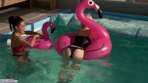 Veronique and Lexi Dona Pool Fun - PJGirls