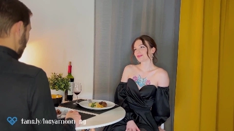 First date ended with hot sex in the toilet. - Lesya Moon