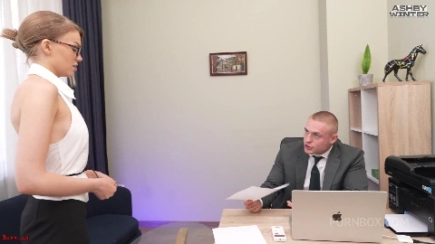 Sam The Boss Fucked His Secretary In The Ass In The Office In Front Of His Colleagues - Ashby Winter