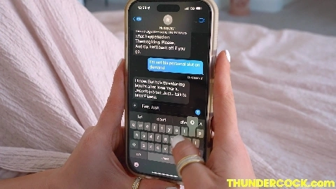 has a gift exchange at her husband's boss' house, her husband can leave work on Xmas, if she unwraps the boss' Thundercock - Audrey Bitoni