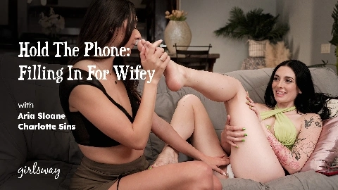 Hold The Phone. Filling In For Wifey 4k - Charlotte Sins, Aria Sloane