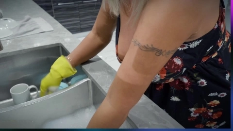 Slippery When Wet MILF Bangs Stepson in HD - Uptown Jenny