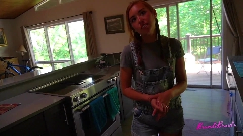 Sexy Young Maid Convinced to Try Porn - BrandiBabes