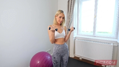 Cute Blonde Canadian Gets Creampied Again At The Gym - Sky Pierce