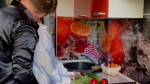 Sloppy blowjob in the morning. Sex in the kitchen with a beautiful NARA GIRL - Nara Girl