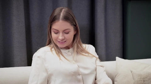 Solo Sofa Dildo Fuck - Rebecca Volpetti