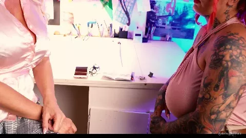Job Interview Threesome In The Office in 4K - Sabien Demonia