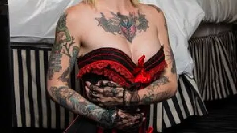 [Lobitomx1] Kleio Valentien Tonights Girlfriend Tattooed Blonde In Burlesque Outfit Sucks Fans Dick Before A Rough Fuck [HD]