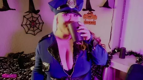 Flirty Busty Cop Sucks You Down - Dina Sky
