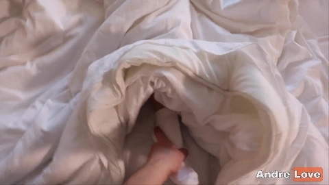 Foot fetish in white socks jerking off her lover's cock - Andre Love