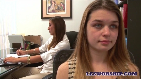 Stepsisters Anastasia Rose and Rilynn Rae Fool Around at Work