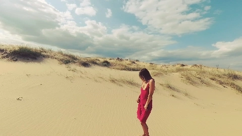 POV Outdoor in deserted place. girl gets amateur fuck on the sand - Jane Brown