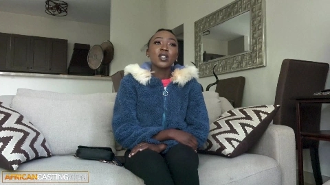 Tiny 18yo Black Cutie Starts Shy Then Goes Wild In Homemade Casting