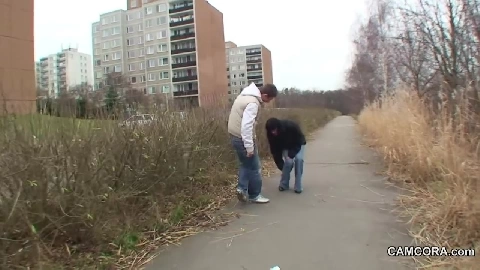 German Young Boy Talk 43yr Milf on Street to Fuck Him